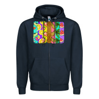 Navy summer brushstroke Zipper Hoodie - Jasminsmagicworld