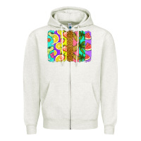 Oatmeal Heather summer brushstroke Zipper Hoodie - Jasminsmagicworld