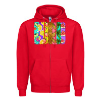 Red summer brushstroke Zipper Hoodie - Jasminsmagicworld