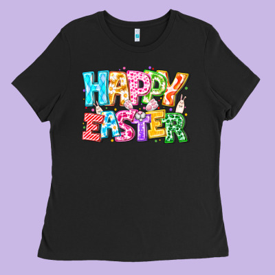 Happy Easter Ladies Tee Designed By Cowhidedigitalart