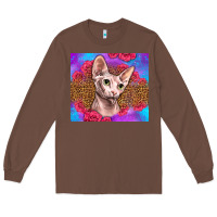 Chestnut purple glitter roses sphynx cat Long Sleeve Tee - LillyAllenDesigns