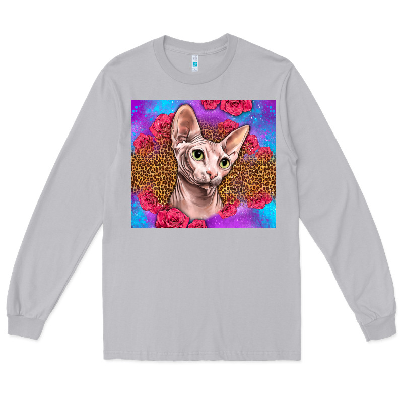 Purple Glitter Roses Sphynx Cat Long Sleeve Tee by LillyAllenDesigns | Teevron
