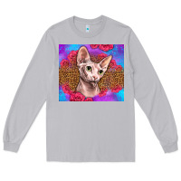Moon Dust purple glitter roses sphynx cat Long Sleeve Tee - LillyAllenDesigns
