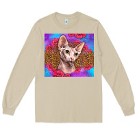 Mushroom purple glitter roses sphynx cat Long Sleeve Tee - LillyAllenDesigns