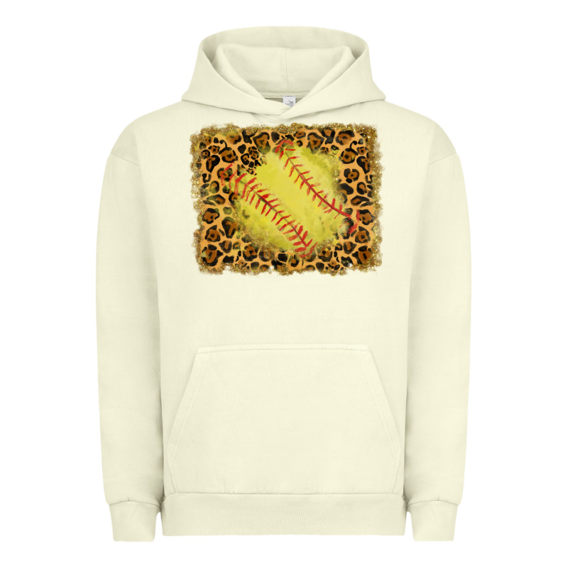 Watercolor Glitter Leopard Softball Background Urban Hoodie by RanaPortraitStore | Teevron