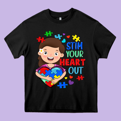 Stim Your Heart Out Heavy Core Tee Designed By Fadigitalartstudio