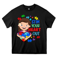 Black Stim your heart out Heavy Core Tee - FaDigitalArtStudio