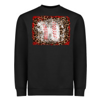 Black baseball leopard background Heavyweight Sweatshirt - RanaPortraitStore