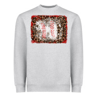 Heather Grey baseball leopard background Heavyweight Sweatshirt - RanaPortraitStore