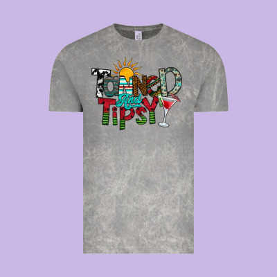 Tanned And Tipsy Vintage Tee Designed By Cowhidedigitalart