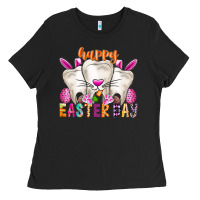 Black Happy Easter Ladies Tee - CowhideDigitalArt