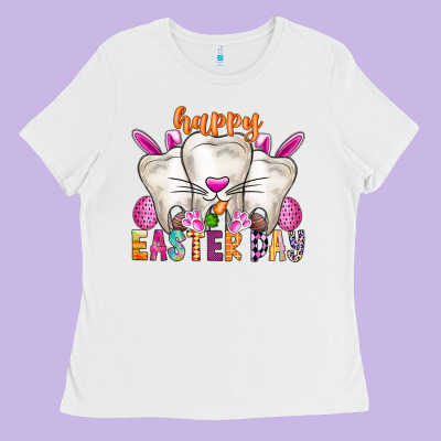 Happy Easter Ladies Tee Designed By Cowhidedigitalart