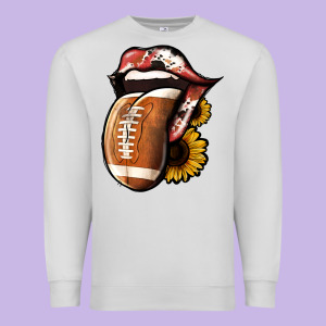 Football Tongue Premium Sweatshirt Designed By Jasminsmagicworld