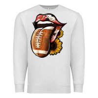 Oatmeal Heather Football Tongue Premium Sweatshirt - Jasminsmagicworld