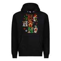 Black christmas ho ho ho gnomes Premium Hoodie - BarkalooDesign