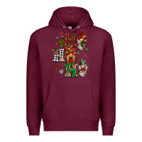 Burgundy christmas ho ho ho gnomes Premium Hoodie - BarkalooDesign