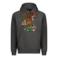 Charcoal Heather christmas ho ho ho gnomes Premium Hoodie - BarkalooDesign