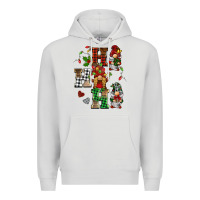 Dove Grey christmas ho ho ho gnomes Premium Hoodie - BarkalooDesign