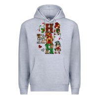 Heather Grey christmas ho ho ho gnomes Premium Hoodie - BarkalooDesign