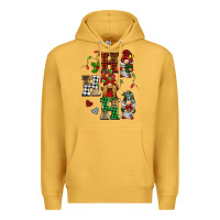 Mustard christmas ho ho ho gnomes Premium Hoodie - BarkalooDesign