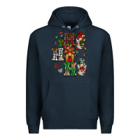 Navy christmas ho ho ho gnomes Premium Hoodie - BarkalooDesign