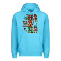 Ocean Blue christmas ho ho ho gnomes Premium Hoodie - BarkalooDesign