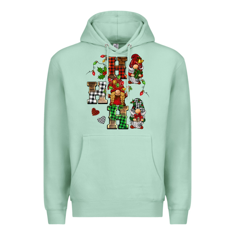 Christmas Ho Ho Ho Gnomes Premium Hoodie by BarkalooDesign | Teevron