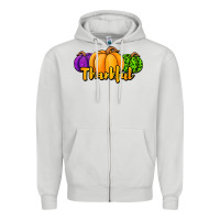 Dove Grey halloween pumpkins thankful Zipper Hoodie - Jasminsmagicworld