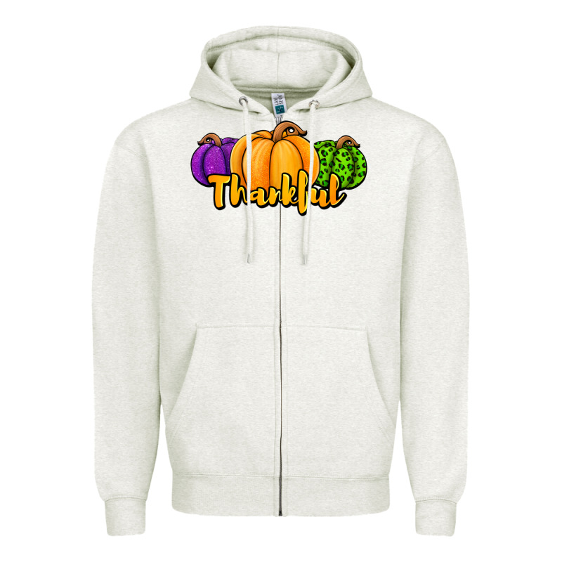 Halloween Pumpkins Thankful Zipper Hoodie by Jasminsmagicworld | Teevron