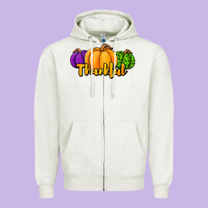 Halloween Pumpkins Thankful Zipper Hoodie Designed By Jasminsmagicworld