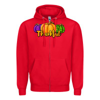Red halloween pumpkins thankful Zipper Hoodie - Jasminsmagicworld