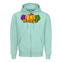 Seafoam halloween pumpkins thankful Zipper Hoodie - Jasminsmagicworld