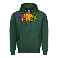 Sports Green halloween pumpkins thankful Zipper Hoodie - Jasminsmagicworld