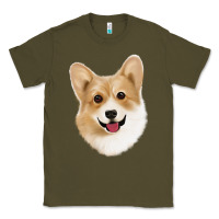 Army Green Corgi Classic Tee - Jasminsmagicworld
