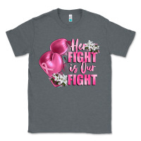 Charcoal Heather her fight is our fight Breast cancer awareness Classic Tee - FaDigitalArtStudio