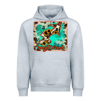 Heather Grey Sagittarius turquoise cowhide Urban Hoodie - RanaPortraitStore
