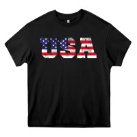 Black usa Heavy Core Tee - DesigneFamous