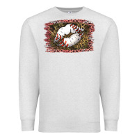 Oatmeal Heather Baseball Lips Premium Sweatshirt - Jasminsmagicworld