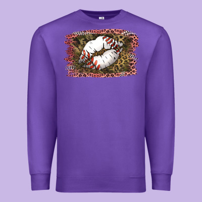 Baseball Lips Premium Sweatshirt Designed By Jasminsmagicworld