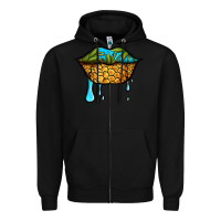 Black summer vibes pineapple lips Zipper Hoodie - Jasminsmagicworld