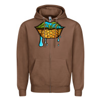 Chestnut summer vibes pineapple lips Zipper Hoodie - Jasminsmagicworld