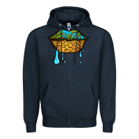 Navy summer vibes pineapple lips Zipper Hoodie - Jasminsmagicworld