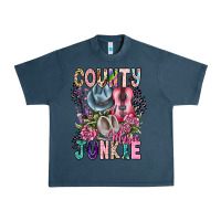 Midnight Navy country music junkie Urban Heavy Tee - CowhideDigitalArt