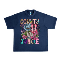 Navy country music junkie Urban Heavy Tee - CowhideDigitalArt