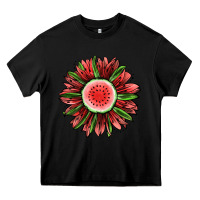 Black Watermelon Sunflower Heavy Core Tee - Jasminsmagicworld