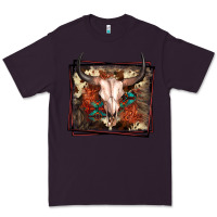 Plum Western Bull Skull Premium Tee - FaDigitalArtStudio