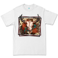 White Western Bull Skull Premium Tee - FaDigitalArtStudio