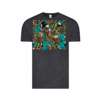 Vintage Black Longhorn Pattern Vintage Tee - CowhideDigitalArt