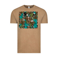 Vintage Coffee Longhorn Pattern Vintage Tee - CowhideDigitalArt