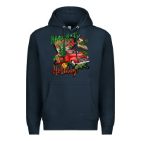 Navy home for the holidays louisiana Premium Hoodie - BarkalooDesign